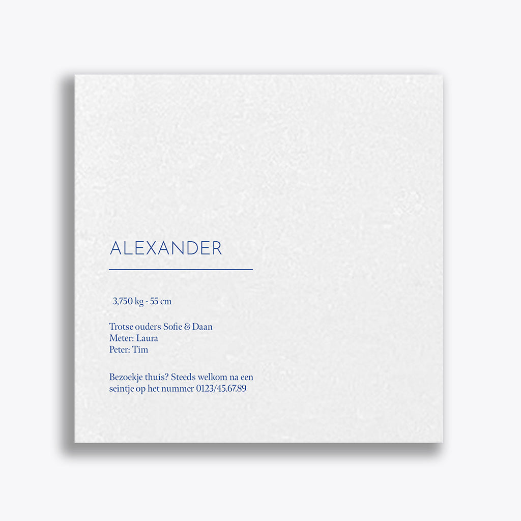 Geboortekaartje "Alexander" (vanaf 40 stuks)