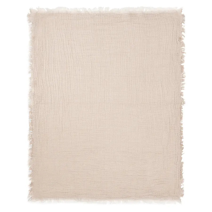 Jollein Deken Wieg Fringe Stripe Biscuit/Ivory 75 x 100cm