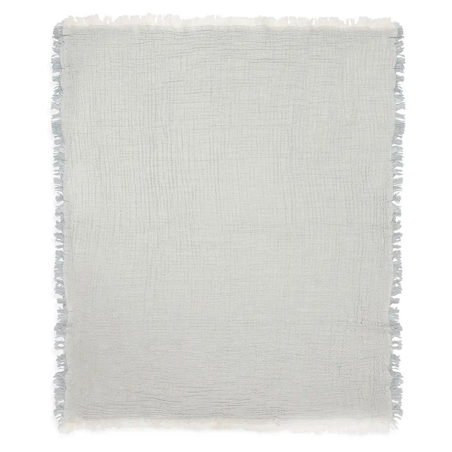 Jollein Deken Wieg Fringe Stripe Sea Green/Ivory 75 x 100cm
