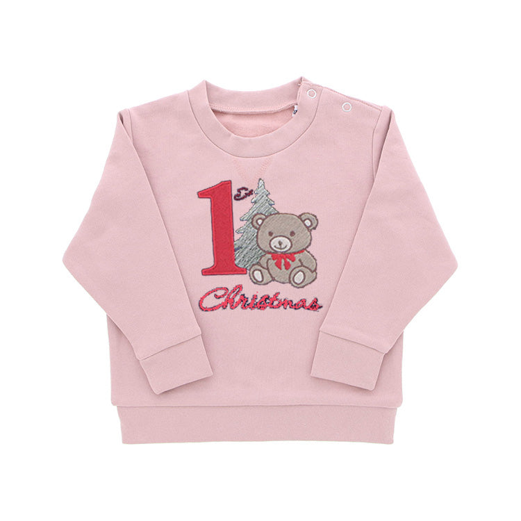 Kersttrui "My First Christmas" Roze
