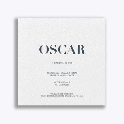 Geboortekaartje "Oscar" (vanaf 40 stuks)