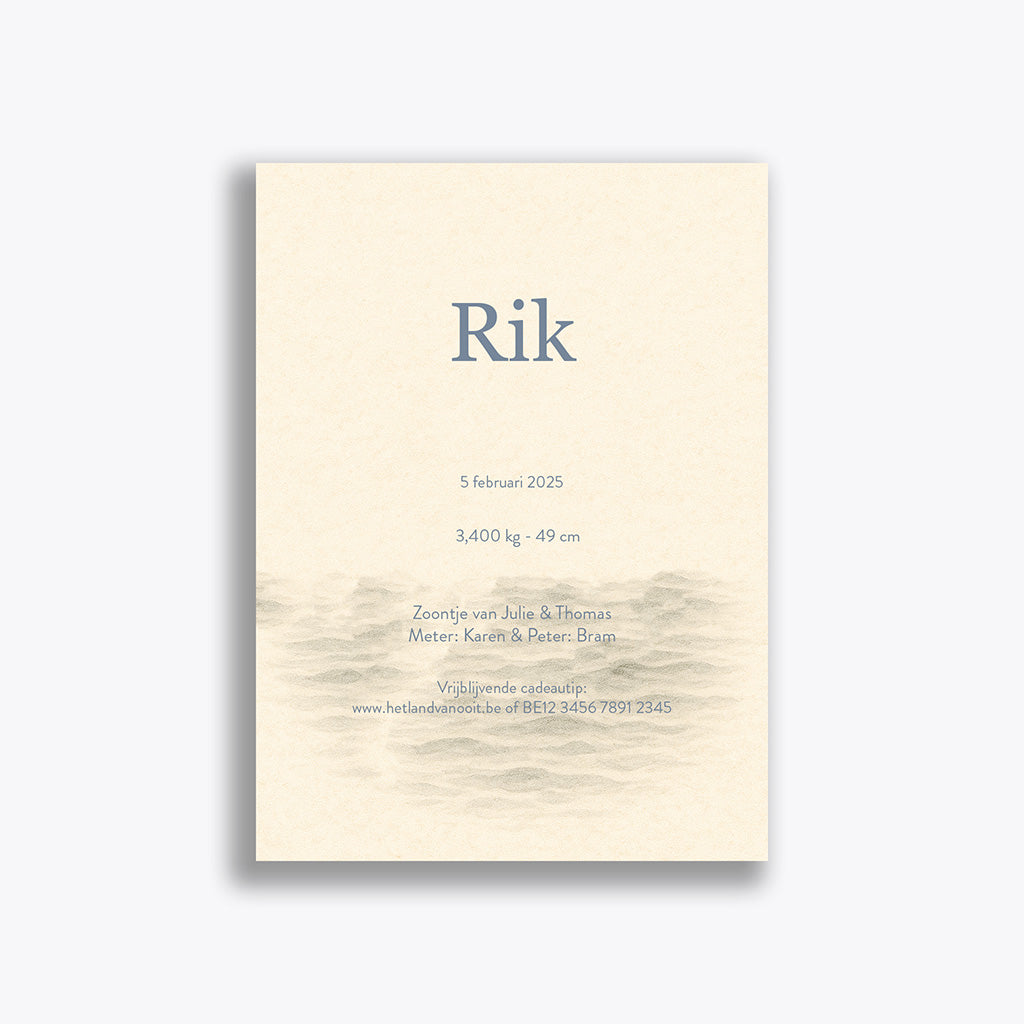 Geboortekaartje "Rik" (vanaf 40 stuks)