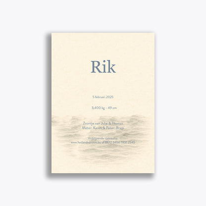 Geboortekaartje "Rik" (vanaf 40 stuks)