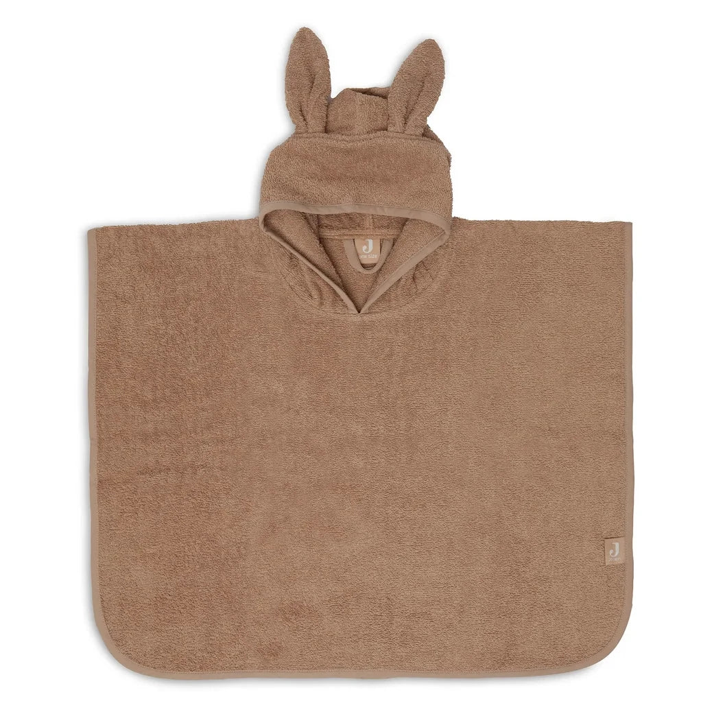Jollein badponcho Biscuit met capuchon en konijnenoortjes, vooraanzicht