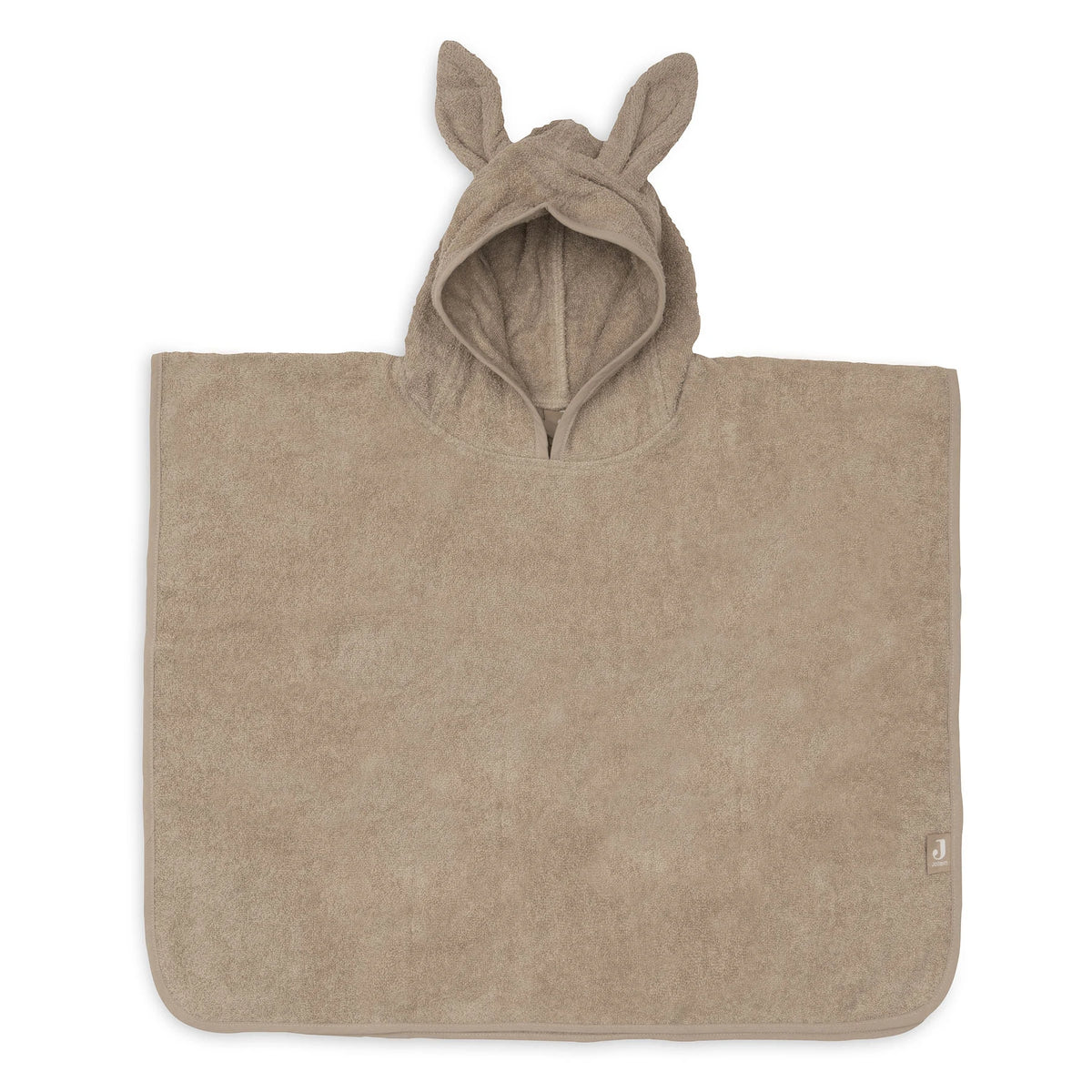 Jollein badponcho Milky Coffee met capuchon en konijnenoortjes, vooraanzicht