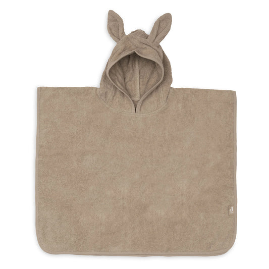 Badponcho met naam geborduurd, Jollein Milky Coffee