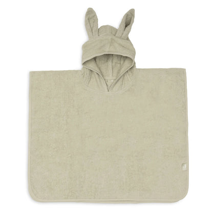 Jollein badponcho Soft Macha met capuchon en konijnenoortjes, vooraanzicht