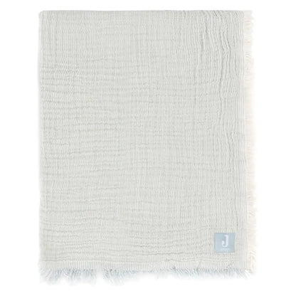 Jollein Deken Wieg Fringe Stripe Sea Green/Ivory 75 x 100cm