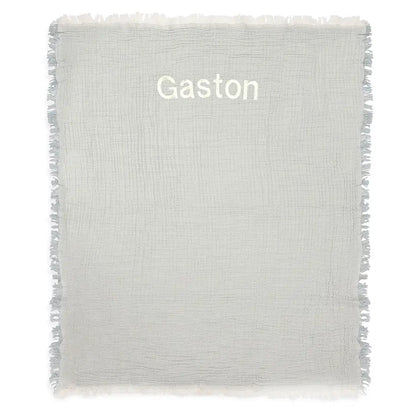 Jollein Deken Wieg Fringe Stripe Sea Green/Ivory 75 x 100cm