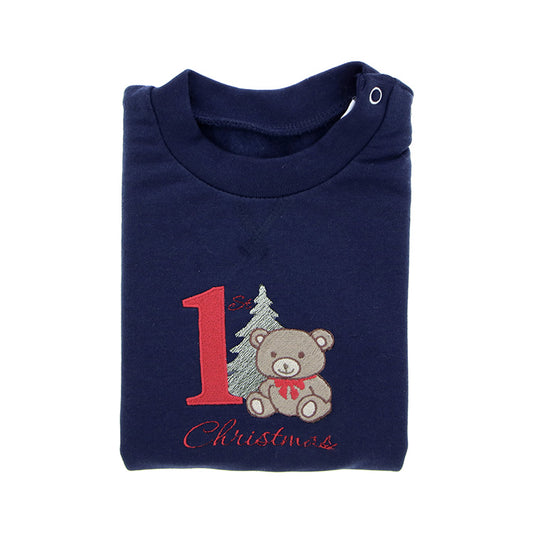 Kersttrui "My First Christmas" Blauw