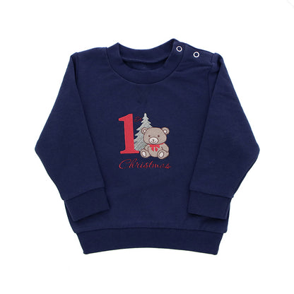 Kersttrui "My First Christmas" Blauw