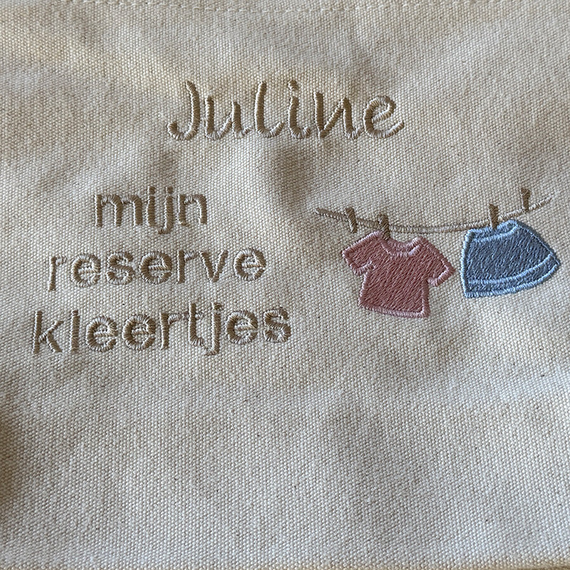Toilettas Ecru "Mijn reserve kleertjes" Girl