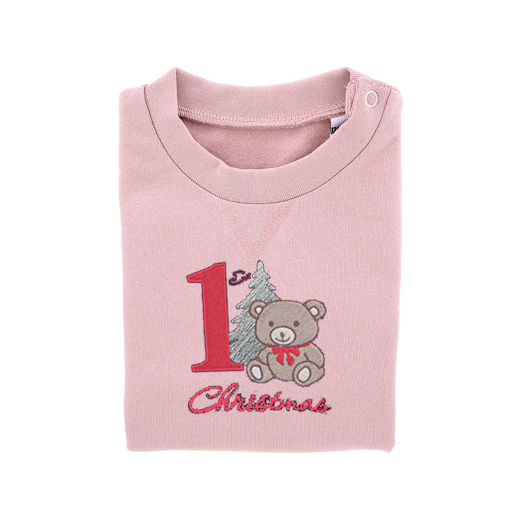 Kersttrui "My First Christmas" Roze