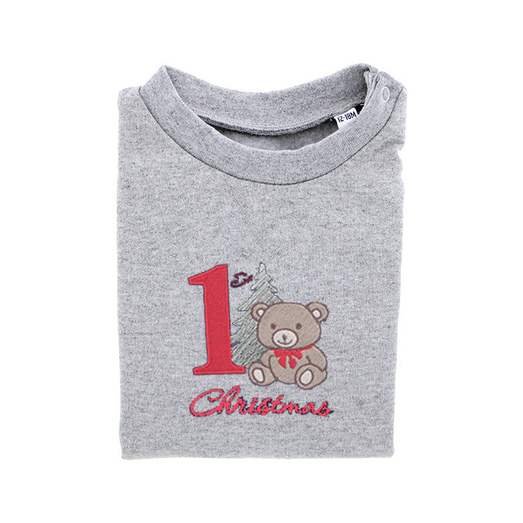 Kersttrui "My First Christmas" Grijs