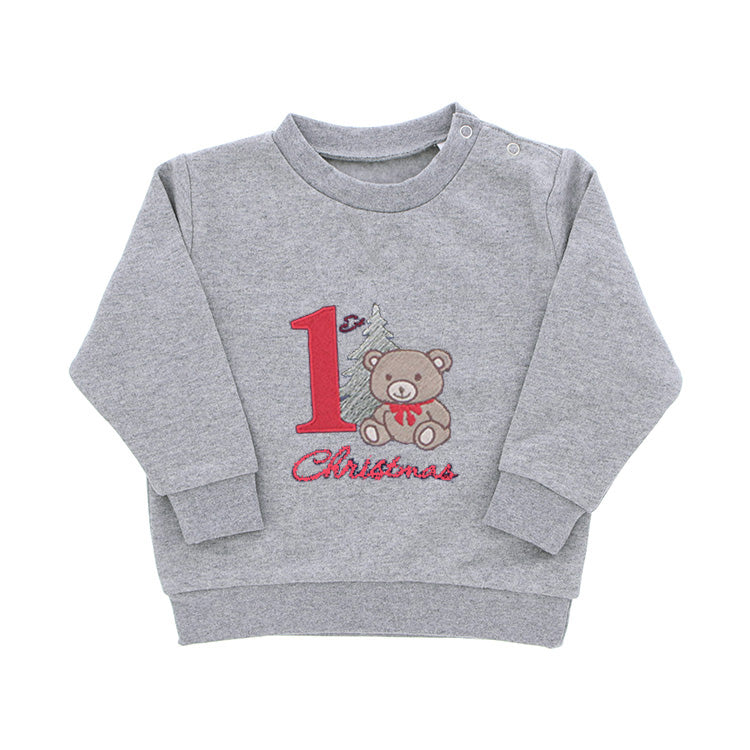 Kersttrui "My First Christmas" Grijs