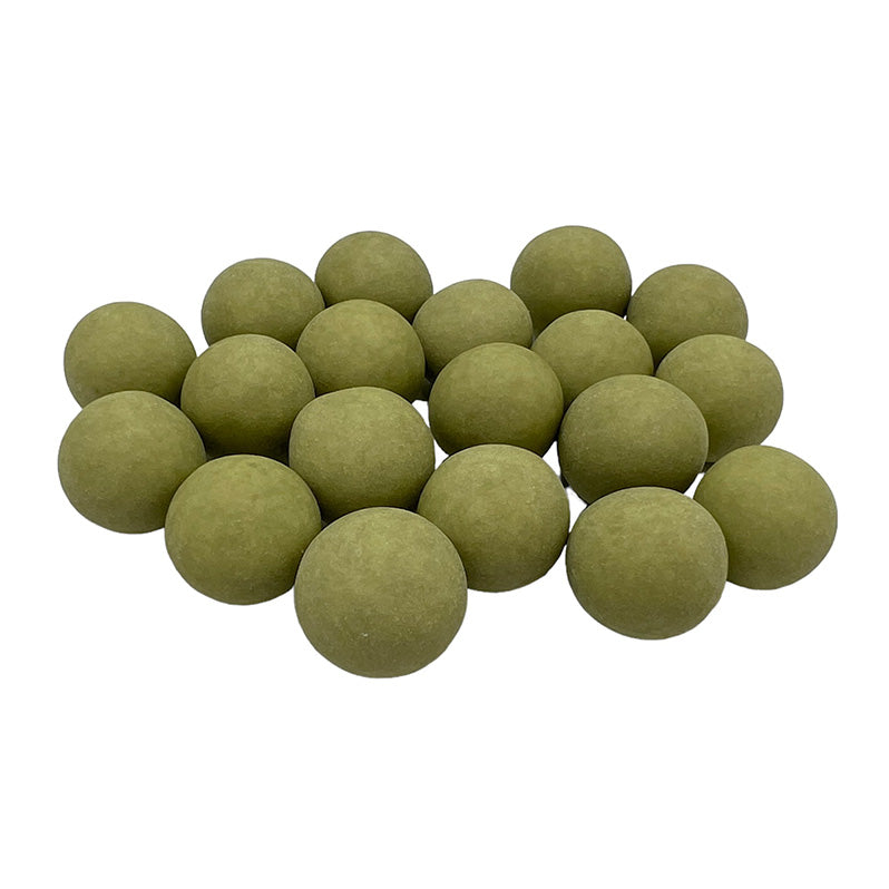 Matte crispies suikerbonen eucalyptus – krokante suikerbonen met chocolade en een dun suikerlaagje, ideaal voor doopsuiker van Papa Chocolat.