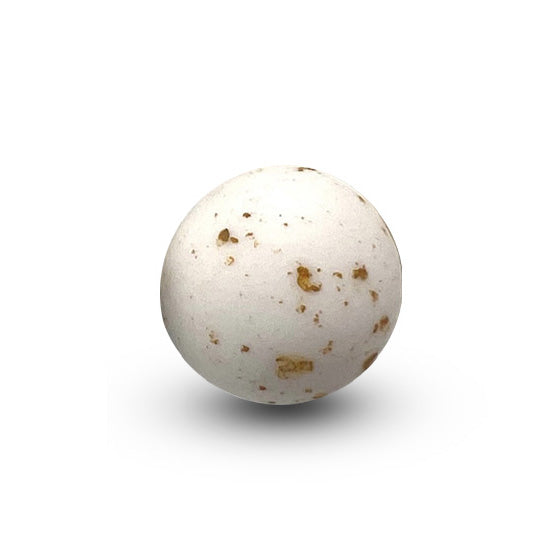 Individuele marmeren crispies suikerboon wit-goud – krokant koekje met melkchocolade en een dun suikerlaagje.